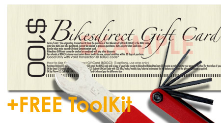 NEW Bikesdirect $100 GiftCard PLUS FREE BONUS Plus FREE BONUS Tools+DVD CD