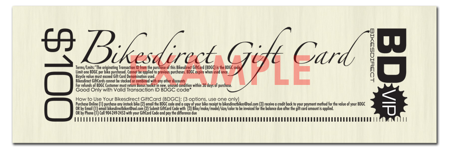 BIkesdirect $250 Gift Card