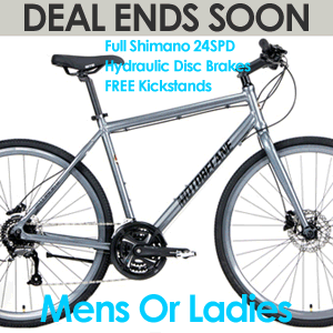 CYBERHOT Deal #13* FULL Genuine Shimano 24Spd DriveTrain Light/Strong ALU FlatBar Hybrid Bikes  Compare $1099 WAS $499 NOW $399 FREE Kickstands +FREE SHIP48 Click Here WARNING: Deals May End Suddenly   
