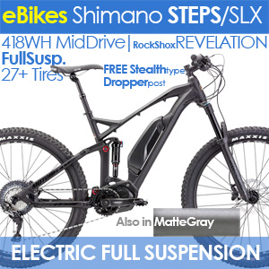 CYBERHOT Deal #7* Top Rated Shimano STEPS Full Suspension 4Bar Linkage, MidDrive Motor,HAL e27PLUS Compare $7295 WAS $2699 NOW $2473 +FREE SHIP48 Ends Soon Shop now: Click Here