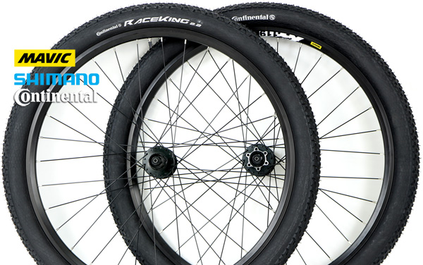 Mavic Aluminum Rim Disc Brake Wheelset,  Shimano Disc Hub Mountain Bike Wheelsets Plus FREE Pro Level Continental Race King 26 Inch Tires 