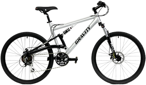 Gravity FSX 2.0 Full suspension mountain bikes equipped with Shimano drivetrains components