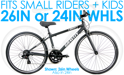 Wheels and Sizing Small Riders - Easy Guide:  Two Wheel Sizes Available For Small Riders -  In traditional diamond frames with high top bar
