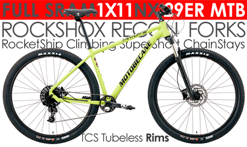 Motobecane Fantom 29 PRO NX LTD 1x11 Shimano XT 1x11, WTB TCS Tubeless Compatible 29er 12x124mm ThruAxle Mountain Bikes