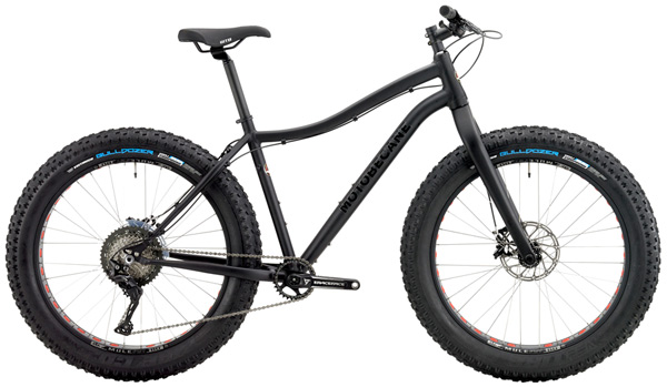 Motobecane 2017 Boris Brut XT11 Carbon Fork Equipped Fat Bikes, SHIMANO XT 1x11Spd Fat Tire Mountain Bikes with Tapered HeadTubes, Thru-Axles