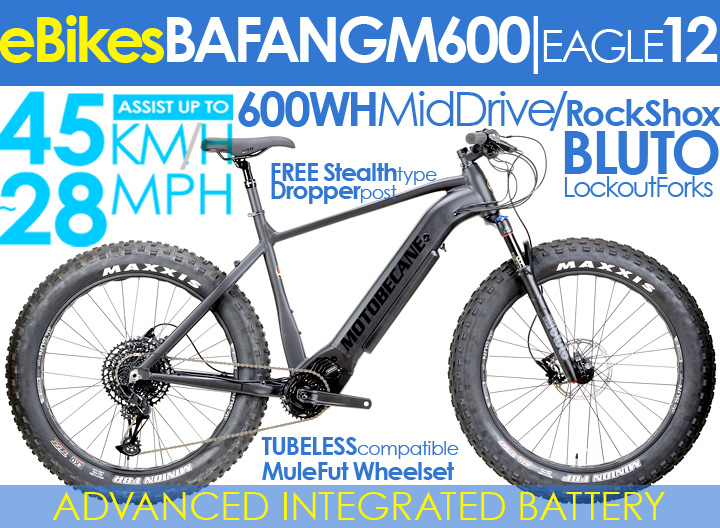 2022 Motobecane eNight Train M600  Fast Monster Fat Tire, Off Road Electric Bikes with BAFANG M600 Electric MidDrive
