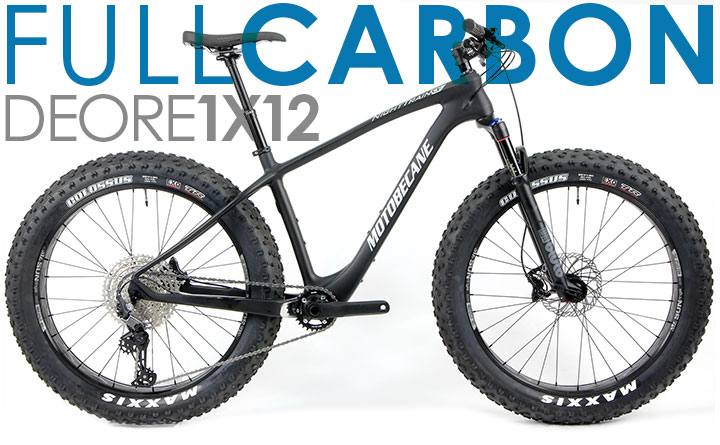 FREE SHIP 48 STATES ON ALL BICYCLES* Super Light Carbon Fiber Fat Bikes IN STOCK 2024 Motobecane Night Train CF COMP Bullet SHIMANO 1X12, MuleFut Wheels Tubeless Compatible