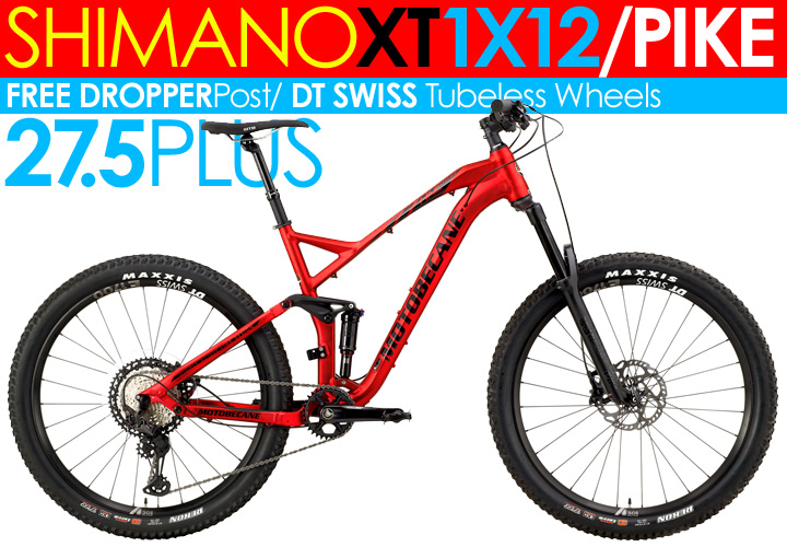 *ALL BIKES FREE SHIP 48 LTD QTYS of these 5.5 Inch /  Travel Full Suspension 27.5 / 650B Mountain bikes MY2020 LTD Motobecane HAL Boost S12 TEAM 27PLUS 27.5 / 650B Full Suspension Mountain Enduro Bikes Shimano M8100XT 1X12 Speed Der. Shimano M8100 Hydraulic Disc Brakes Rockshox PIKE  Forks