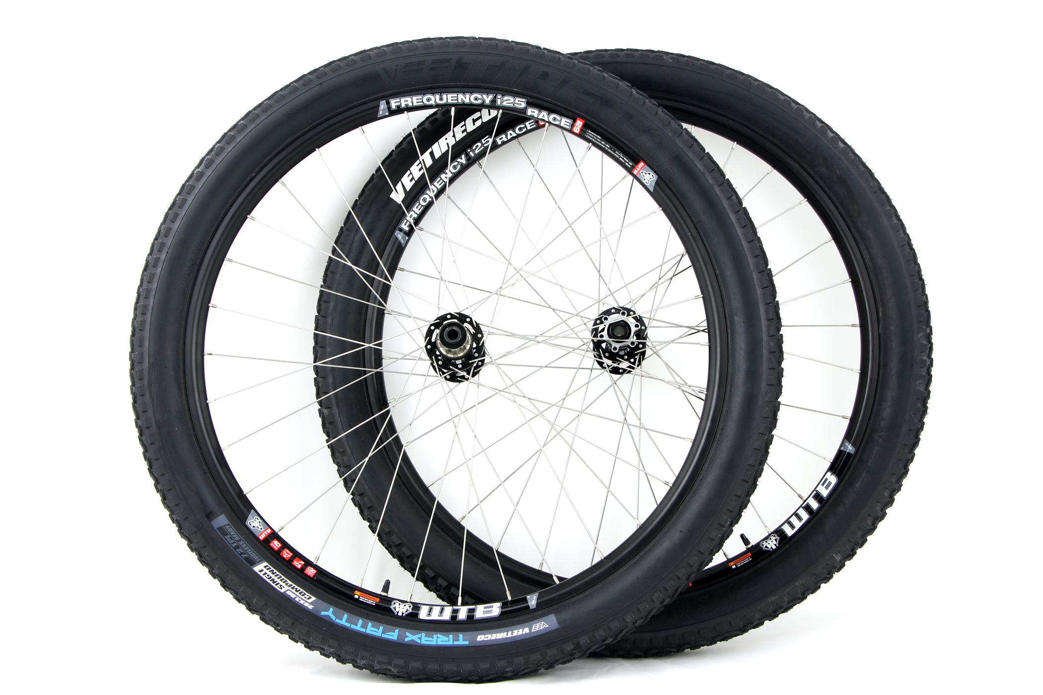 PAIR of 29 PLUS FatBike WTB TCS Tubeless Compatible Wheels + FREE Tires VeeRubber TraxFatty 29x3 inch