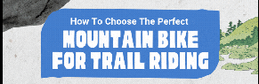 Infographic comparing hardtail and full suspension mountain bikes, explaining suspension benefits, wheel sizes, and tire grip to help riders choose the right bike for trail riding conditions.
