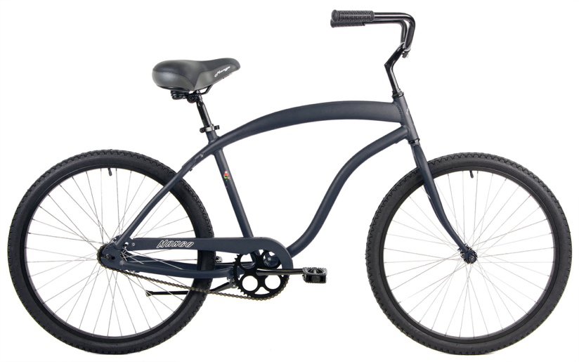 Mango Toucan 1 Speed Aluminum Cruiser Bike in Matte Black for Men, featuring a deluxe comfort saddle and coaster brakes.