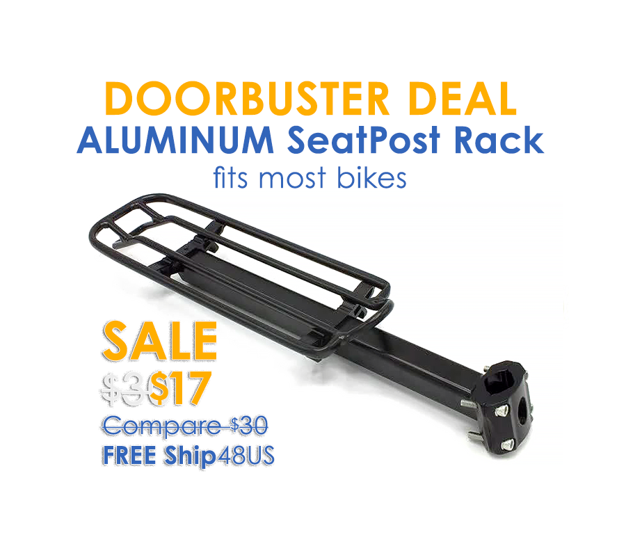 NOTE: NO LIMIT DoorBuster Deal DoorBuster Aluminum SeatPost Bike Racks DoorBuster Deal for Cruiser Bikes