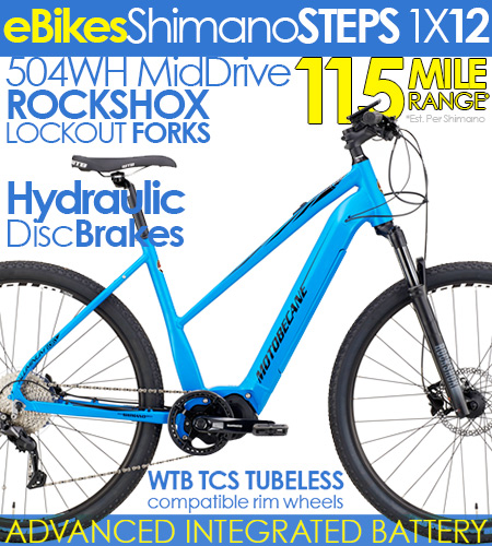 SHIMANO STEPS E5000 / 504WH MID-DRIVE
TOP RATED ADVENTURE HYBRID, SHIMANO 1X12SPD! 
SHIMANO STEPS SYSTEM, WTB TCS WHEELS +
COMPARE $4500 NOW $2199+FREE SHIP48