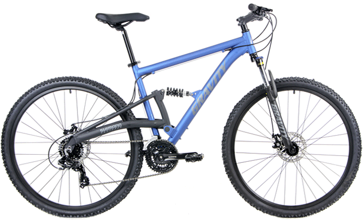 29ER FULL SUSPENSION Mountain Bikes
Gravity FSX 29 LTD, Aluminum 24 Speed with DISC Brakes
Compare $1199 | SUPER SALE $399
ShopNow Click HERE (Ltd Qtys,CheckOutASAP)

TOP RATED, FAST and Capable 29ER! Advanced LightStrong Aluminum Single Pivot, Smooth 24 SPEED Shimano INDEX Wide Range Gears, MTB Tires, Lockout Suspension Forks, Powerful Disc Brakes, Light/Strong ALU Rims, Comfy Saddles, MatteBlack, MatteBlue or Silver: Shop Now  