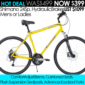 CYBERHOT Deal #2* Top Rated Hybrid/Fitness Bikes Light/Strong ALU, Hydraulic DiscBrake Rover4.0 Compare $1100 WAS $499 NOW $399 Warning: Deals End Suddenly Shop Deals +FREE SHIP48 Click Here
