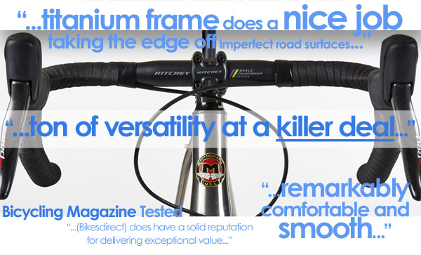 2018 SRAM eTap Disc Brake Titanium Road/Gravel Bikes on Sale Super Road/Gravel, Hydraulic Disc Brakes, Titanium +Carbon Forks Motobecane Century Inferno Ti Disc