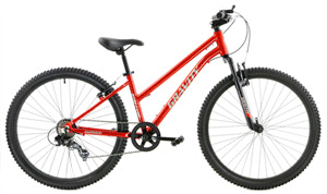 1X7 Women Specific MTB Comfy Suspension Forks, V Brakes, Light AL, Comfy Ladies Seat