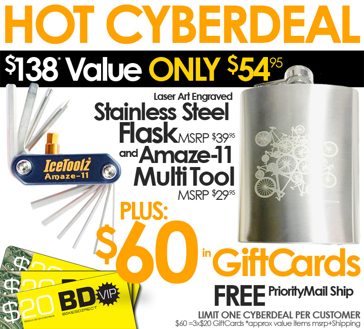 FREE SHIP 48 STATES* LAST CHANCE CHRISTMAS Sale  BUY THREE Bikesdirect $20 GiftCards ($60 Worth) GET A FREE (MSRP $39.95) Laser Engraved  Stainless Steel Flask (TOTAL Value $99.95*)