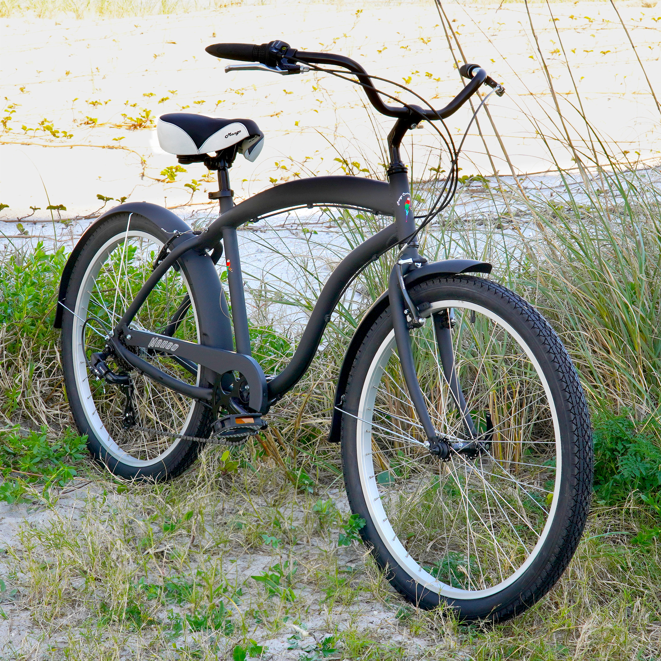 Black Disc Brake Bikes Mango Macaw 7 Speed Cruiser Bikes