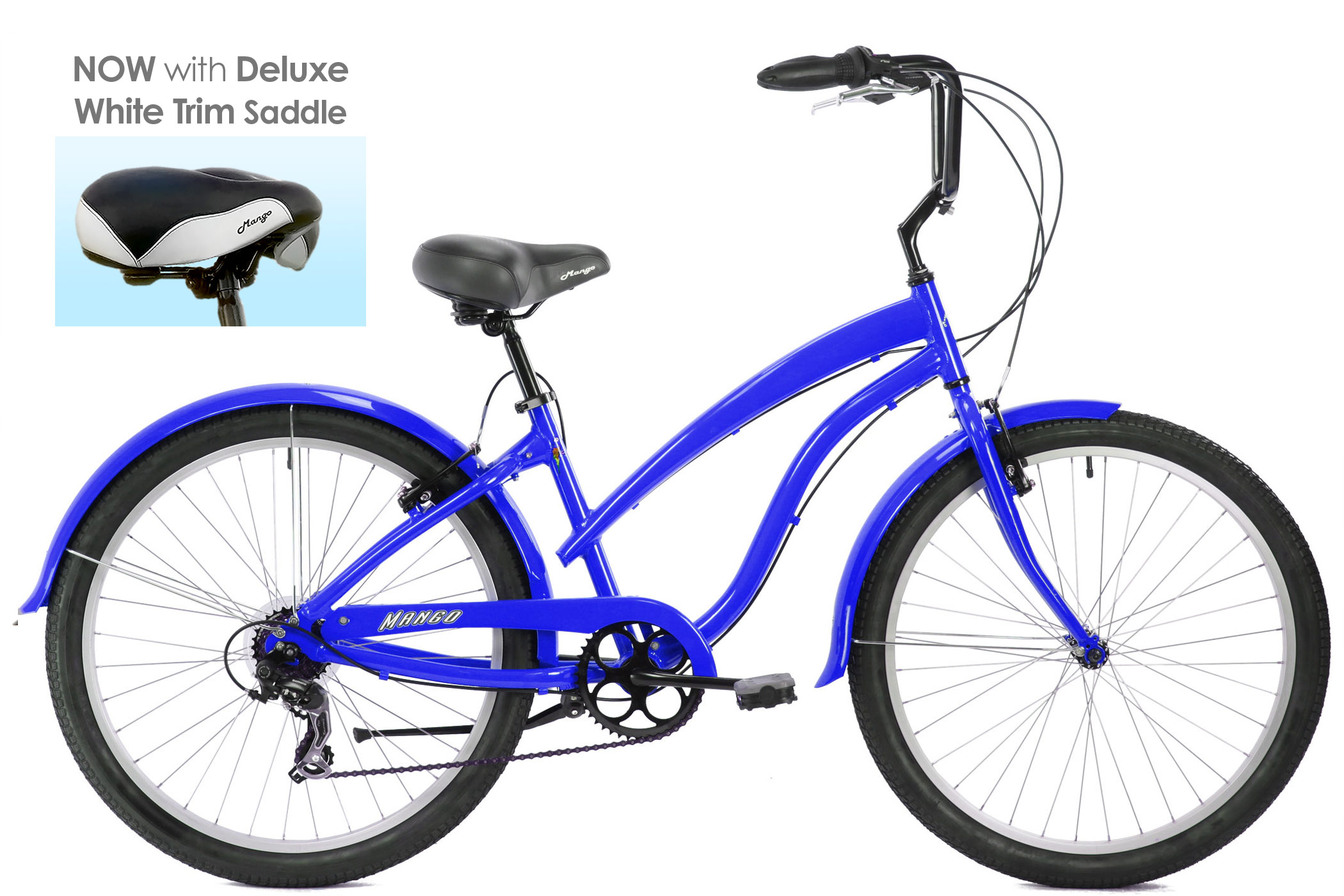 Blue Disc Brake Bikes Mango Macaw 7 Speed Cruiser Bikes