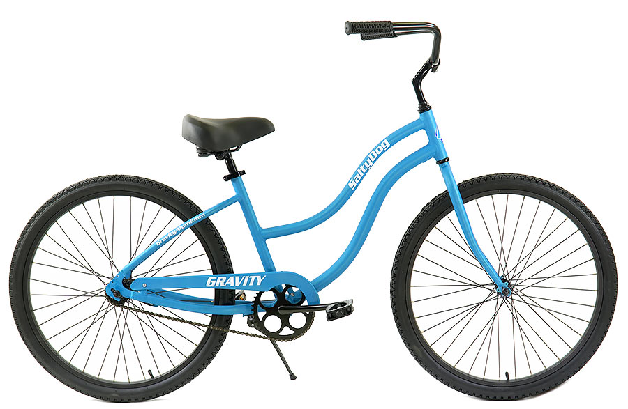 Gravity Salty Dog, Light/Strong Aluminum, Cruiser Bikes
Mens and Ladies Step-thru Town/City/Beach Bikes with Coaster Rear Brake 