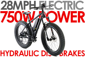 Gravity Electric Fat Bikes BullsEye Monster Xe MASSIVE 750WATTS / SRAM GX 1X10