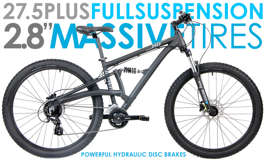 ALL BIKES FREE SHIP 48 Gravity FSX 27.5 HD Boost 27.5PLUS (MidFat) 2X8 Speed Full Suspension Mountain Bikes