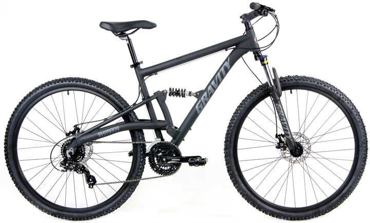 29ER FULL SUSPENSION Mountain Bikes
Gravity FSX 29 LTD, Aluminum 24 Speed with DISC Brakes
Compare $1199 | SUPER SALE $399
ShopNow Click HERE (Ltd Qtys,CheckOutASAP)

TOP RATED, FAST and Capable 29ER! Advanced LightStrong Aluminum Single Pivot, Smooth 24 SPEED Shimano INDEX Wide Range Gears, MTB Tires, Lockout Suspension Forks, Powerful Disc Brakes, Light/Strong ALU Rims, Comfy Saddles, MatteBlack, MatteBlue or Silver: Shop Now  