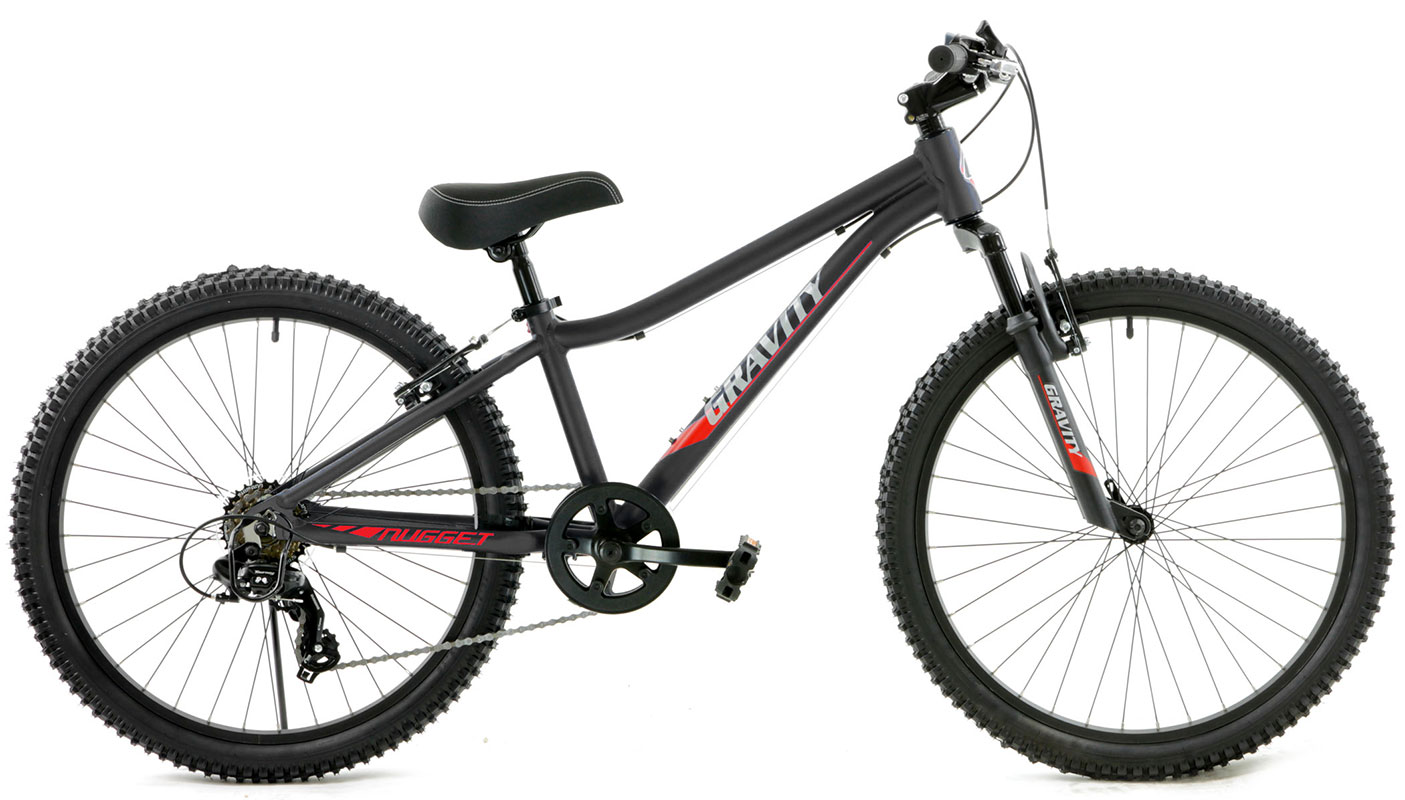 MatteBlack Aluminum Mountain Gravity Nugget 24 Kids MTB DJ Aluminum Bikes