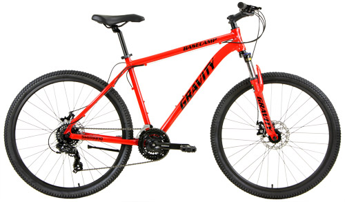 NEW Gravity BaseCamp LTD27 LOCKOUT Front Suspension, Disc Brake Mountain Bikes  w/GENUINE Shimano 21 Sp Drivetrain and SUNTOUR Cranks FREE KICKSTANDS! Click to see enlarged photo