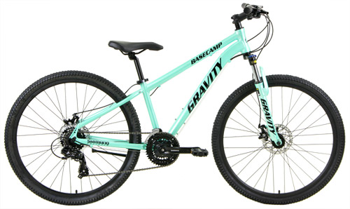 NEW Gravity BaseCamp LTD27 LOCKOUT Front Suspension, Disc Brake Mountain Bikes  w/GENUINE Shimano 21 Sp Drivetrain and SUNTOUR Cranks FREE KICKSTANDS! Click to see enlarged photo