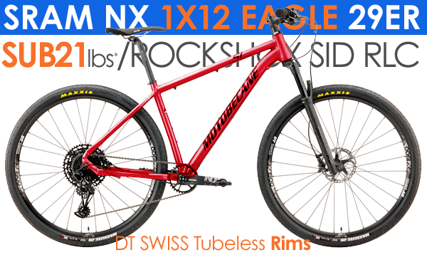 Sub 22lbs* Super Light Hardtails Motobecane FLY 29 XO1 Eagle 1x12, SID RACE Forks SRAM EAGLE 1x12, DT SWISS Tubeless Compatible 29er 12x124mm ThruAxle Mountain Bikes
