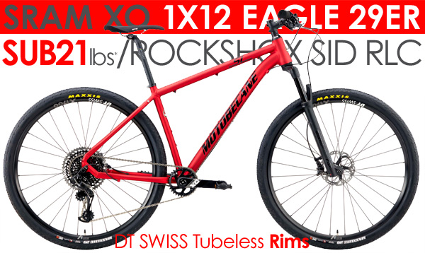 Sub 21lbs* Super Light Hardtails Motobecane FLY 29 XO1 Eagle 1x12, SID RACE Forks SRAM EAGLE 1x12, DT SWISS Tubeless Compatible 29er 12x124mm ThruAxle Mountain Bikes