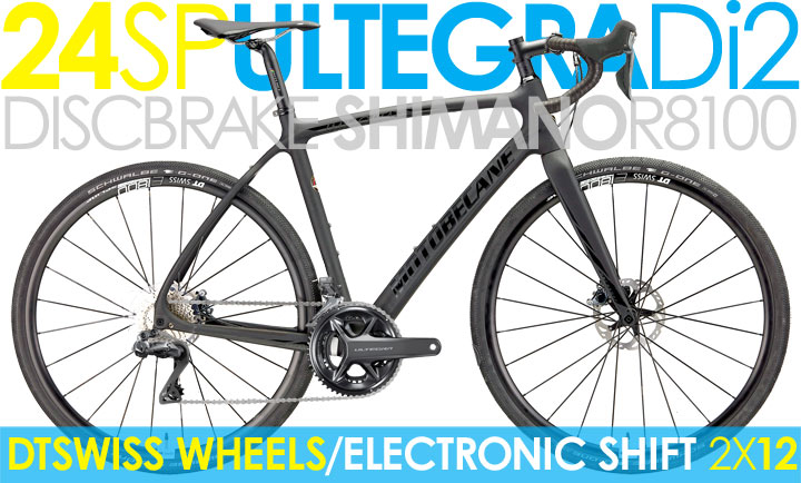 NEWEST ELECTRONIC SHIMANO Di2 24 SPEED 2X12 Drivetrain FULL R8100 Di2 Ultegra Hydraulic Disc Brakes, Team SL Edition 2023 Full Carbon, Super Road/Gravel with DT SWISS Wheels Motobecane Immortal CF Disc TEAM SL Di2