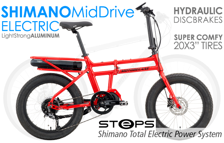 *ALL BIKES FREE Ship 48USA LTD QTYS of these Electric Folding Commute/Adventure/City Bikes 2020 Motobecane EF3 Folding eBike  with Advanced LithiumIon Battery, Shimano STEPS Electric MidDrive 29er Bladed Fork, Electric Adventure, Hybrid, Mountain with Shimano Hydraulic Disc Brakes, Advanced Lockout SunTour 100mm Forks