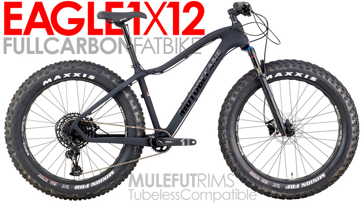 FREE SHIP 48 STATES ON ALL BICYCLES* Super Light Carbon Fiber Fat Bikes 2021 Motobecane Night Train CF COMP Bullet SRAM EAGLE 1X12, MuleFut Wheels Tubeless Compatible