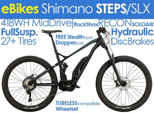 HAL eBoost Elite Full Suspension 27PLUS
Shimano MidDrive Electric Mountain Bikes
Compare $7299 | WAS $2699 | SALE $2199