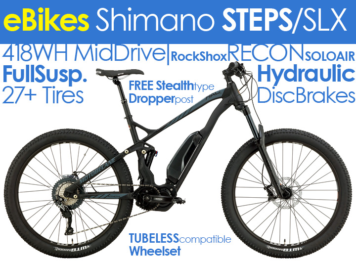  Full Suspension 27PLUS/29  Mountain ebikes 2023 Motobecane HAL eBoost ELITE SLX Shimano E6100M Electric MidDrive XT Disc Brakes Rockshox