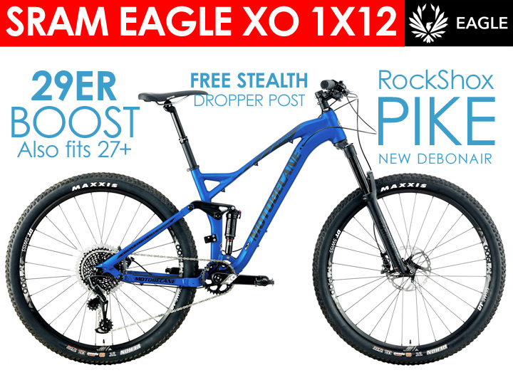 2020 Motobecane HAL Boost 29er Team LTD SRAM Eagle 27.5 / 650B Full Suspension Mountain Bikes Shimano Deore / XT 20 Speed Shimano SLX Hydraulic Disc Brakes Rockshox Revelation 150mm Forks