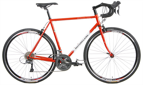 NEW High Grade Reynolds Steel Road Bikes On Sale + FREE SHIP 48 Super Road, Wide Tires, Reynolds High Grade Steel Bikes with Lugged Crown CrMo Forks Motobecane Strada LTD 1.0, Shimano 24 Speed Plus Fast Aero Profile Wheels