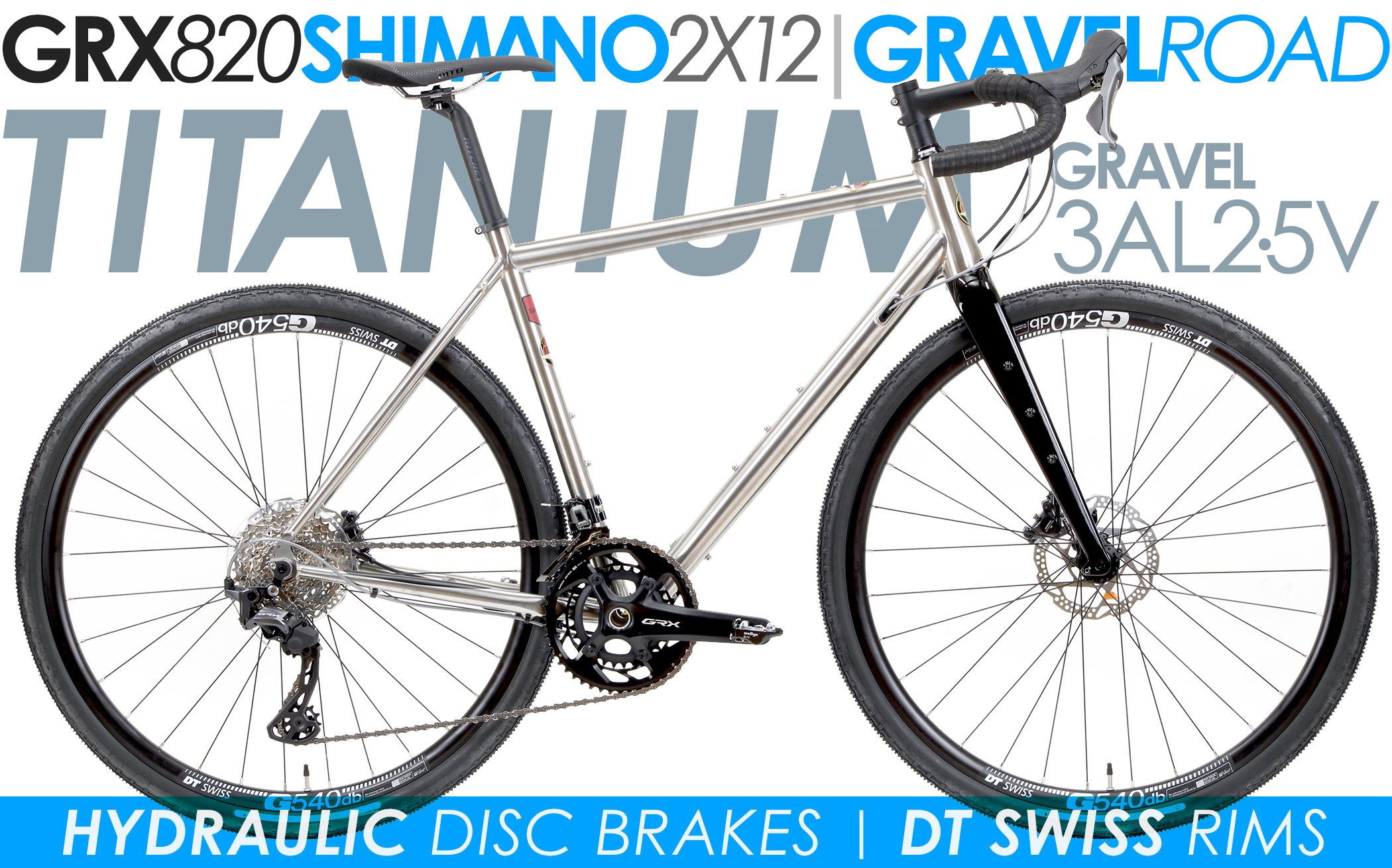 *ALL BIKES FREE SHIP 48 Fast Titanium Wide Tire Endurance Road Bikes
Motobecane Mulekick Ti PRO Disc GRX820, DT SWISS Wheelset, Full Carbon Forks, Shimano New Gravel Specific GRX 820 2X12 Speed, Competition Proven, FULL Shimano GRX GravelSpecific, GRX 820 Components, Hydraulic Disc Brakes Riding