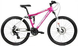 BIKES FREE SHIP 48 Powerful Disk Brakes, Motobecane Nimble FS 24Spd Womens Full Suspension Mountain Bikes+ FR Lockout