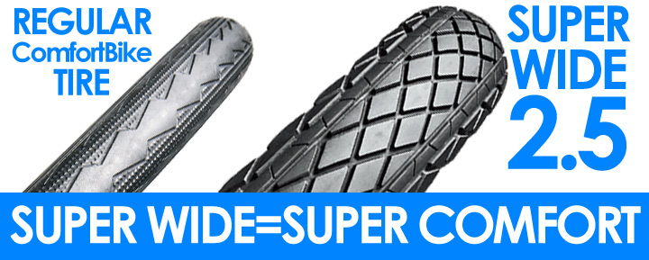 Super Wide Tire, Comfort Bikes for Men and Ladies: Windsor Dover 1.0 with Ultra Deluxe Wide Comfort Saddles and AdjustaStems