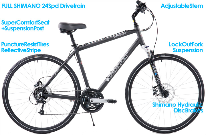 Windsor Rover 4.0 Shimano Hydraulic Disc Brake Hybrid Adventure bikes