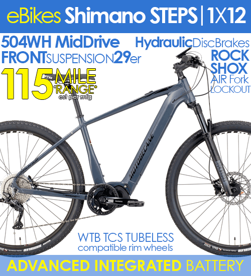 SHIMANO STEPS E5000 / 504WH MID-DRIVE TOP RATED ADVENTURE HYBRID, SHIMANO 1X12SPD! SHIMANO STEPS SYSTEM, WTB TCS WHEELS + COMPARE $4500 NOW $2199+FREE SHIP48