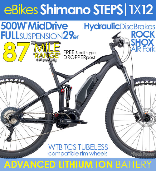 SHIMANO STEPS E5000 / 504WH MID-DRIVE TOP RATED ADVENTURE HYBRID, SHIMANO 1X12SPD! SHIMANO STEPS SYSTEM, WTB TCS WHEELS + COMPARE $4500 NOW $2199+FREE SHIP48